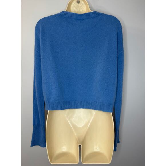 Dixie Cashmere Crop Cardigan Soft Casual Women's S Blue - Picture 6 of 11